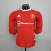 Manchester United 21-22 Home Red Soccer Jersey Football Shirt ( LS-Player Version)
