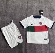 Kids Portugal World Cup 2022 Away Soccer Kit (Shirt+Shorts)