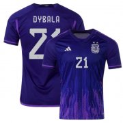 Argentina World Cup 2022 Away DYBALA Soccer Jersey Football Shirt