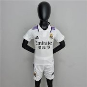 Kids/Youth Real Madrid 22/23 Home White Soccer Football Kit(Shirt+Short)