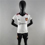 Kids Manchester United 22/23 Away White Soccer Kit (Shirt+Shorts)