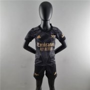 22/23 Arsenal Kids Away Black Jersey Kit (Shirt+Shorts)