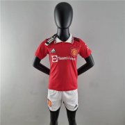 Kids Manchester United 22/23 Home Red Soccer Kit (Shirt+Shorts)