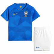 Kids Brazil Away 2018 World Cup Soccer Kit(Shirt+Shorts)