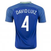 Brazil Away 2016 DAVID LUIZ 4 Soccer Jersey