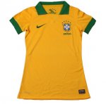 13-14 Brazil Home Women's Yellow Jersey Shirt