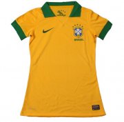 13-14 Brazil Home Women's Yellow Jersey Shirt