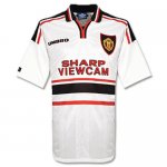 97-99 MANCHESTER UNITED AWAY WHITE RETRO SOCCER JERSEY SHIRT