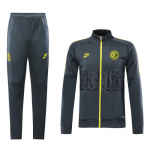 19-20 Inter Milan Gray Yellow High Neck Collar Training Kit
