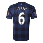 13-14 Manchester United #6 EVANS Away Black Jersey Shirt