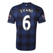 13-14 Manchester United #6 EVANS Away Black Jersey Shirt