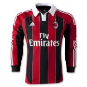 12-13 AC Milan Home Long Sleeve Soccer Jersey Shirt