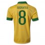 13/14 Brazil #8 Socrates Yellow Home Jersey Shirt Replica