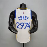 75th Anniversary Curry 2974 Warriors White NBA Jersey