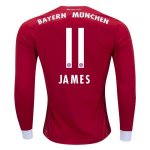 Bayern Munich Home 2017/18 James #11 LS Soccer Jersey Shirt
