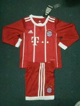 Kids Bayern Munich Home 2017/18 LS Soccer Suits (Shirt+Shorts)
