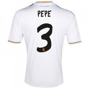 13-14 Real Madrid #3 Pepe White Home Soccer Jersey Shirt