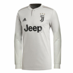 18-19 Juventus Away Gray Long Sleeve Soccer Jersey Shirt