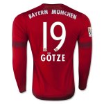 Bayern Munich LS Home 2015-16 GOTZE #19 Soccer Jersey