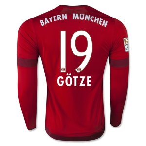 Bayern Munich LS Home 2015-16 GOTZE #19 Soccer Jersey
