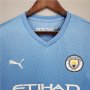 Manchester City 21-22 Home Blue Long Sleeve Soccer Jersey Football Shirt