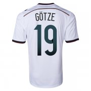 2014 Germany #19 GOTZE Home White Soccer Jersey Shirt