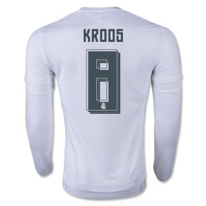 Real Madrid LS Home 2015-16 KROOS #8 Soccer Jersey