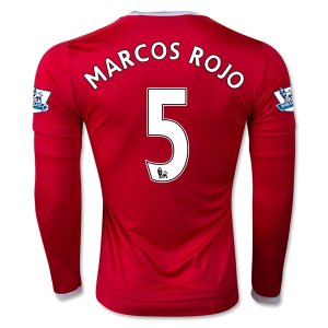 Manchester United LS Home 2015-16 MARCOS ROJO #5 Soccer Jersey