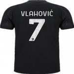 Juventus 21-22 Away Black Soccer Jersey #7 VLAHOVIĆ Football Shirt