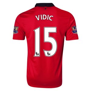 13-14 Manchester United #15 VIDIC Home Jersey Shirt