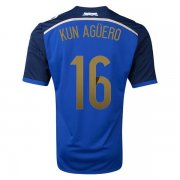 Argentina 14/15 Away Soccer Shirt #16 KUN AGUERO