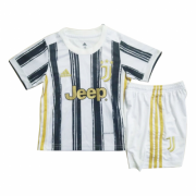 Kids Juventus 20-21 Home White Soccer Kit(Jersey+Shorts)