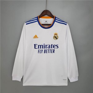 Real Madrid 21-22 Home White Soccer Jersey Football Shirt (Long Sleeve)