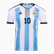 Argentina 3 Star 2022 Home White MESSI Soccer Jersey Football Shirt