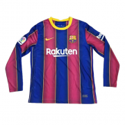 Barcelona FC 20-21 Home Long Sleeve Soccer Jersey Shirt
