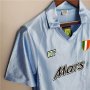 90/91 Napoli Retro Football Shirt Home Blue Soccer Shirt