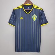 Sweden Euro 2020 Away Navy Stripe Soccer Jersey Football Shirt
