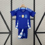 Kids Copa America 2024 Argentina Away Soccer Kit(Shirt+Shorts)