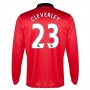 13-14 Manchester United #23 Cleverley Home Long Sleeve Jersey Shirt