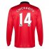 13-14 Manchester United #14 Chicharito Home Long Sleeve Jersey Shirt