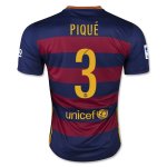 Barcelona Home 2015-16 PIQUE #3 Soccer Jersey