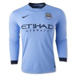 Manchester City 14/15 Long Sleeve Home Soccer Jersey