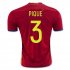 Spain Home 2016 PIQUE #3 Soccer Jersey