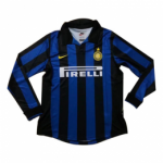 98-99 Inter Milan Home Blue&Black Long Sleeve Retro Jerseys Shirt