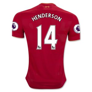 Liverpool Home 2016-17 HENDERSON 14 Soccer Jersey Shirt