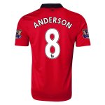 13-14 Manchester United #8 ANDERSON Home Jersey Shirt