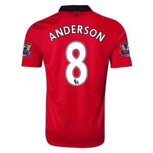 13-14 Manchester United #8 ANDERSON Home Jersey Shirt