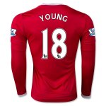 Manchester United LS Home 2015-16 YOUNG #18 Soccer Jersey