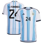 Argentina 3 Star 2022 Home White Enzo Soccer Jersey Football Shirt