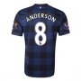 13-14 Manchester United #8 ANDERSON Away Black Jersey Shirt